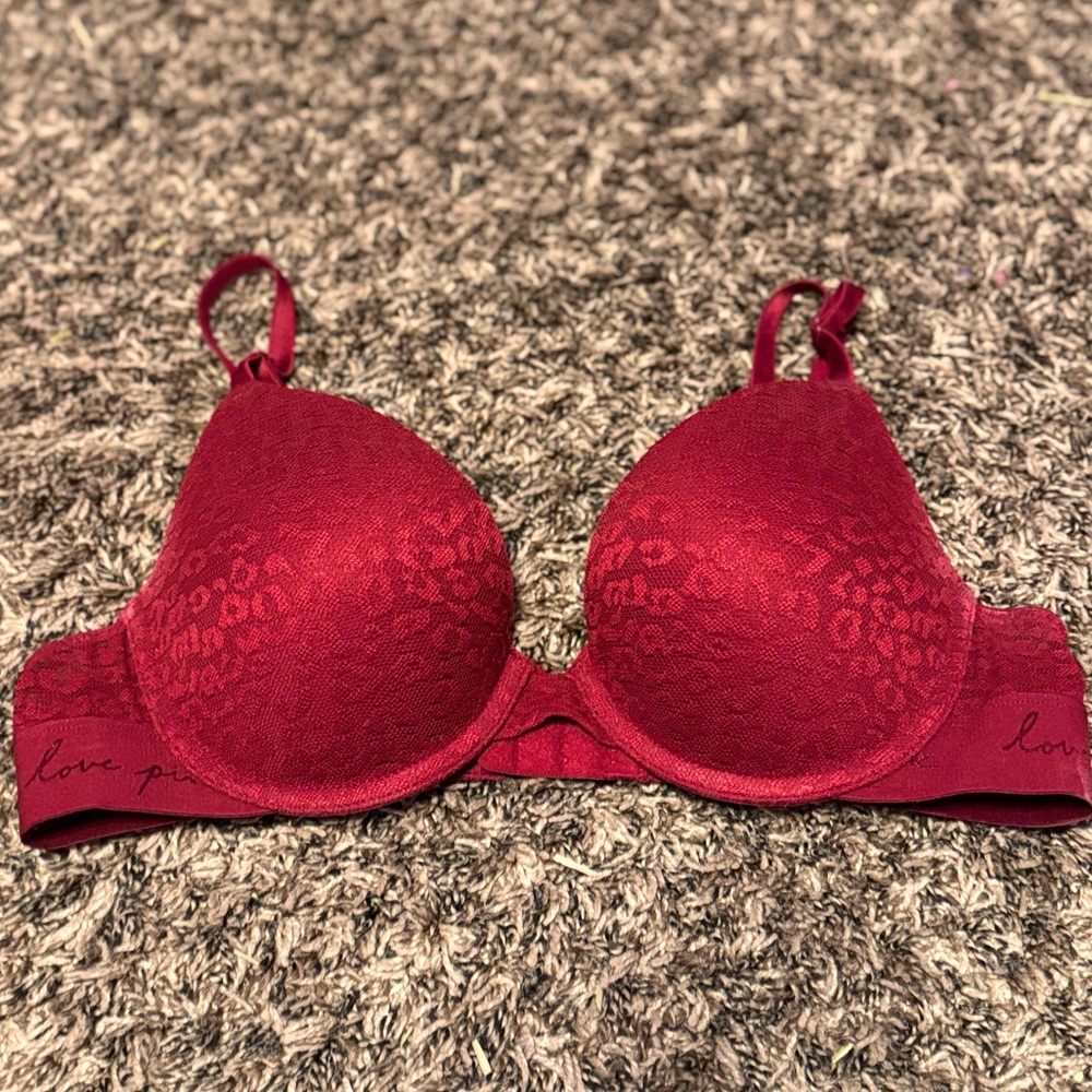 PINK Victoria's Secret Red Lace Bra